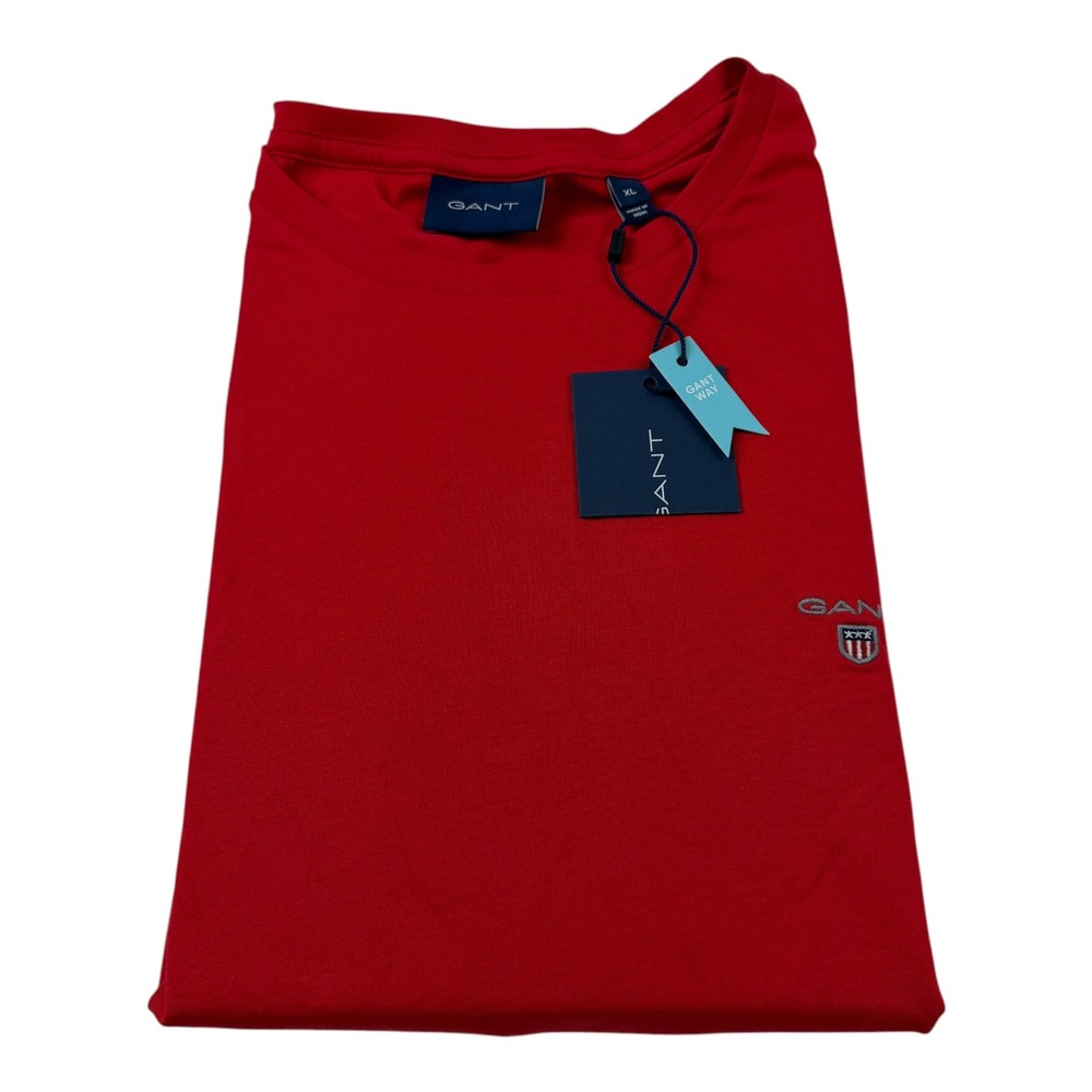 GANT Mens Original SS T-Shirt Bright Red Embroidered Logo XL G234100 NWT